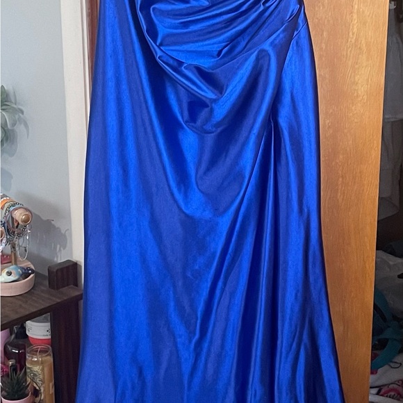 Sherri Hill Vibrant Blue Satin Dress - Picture 3 of 6